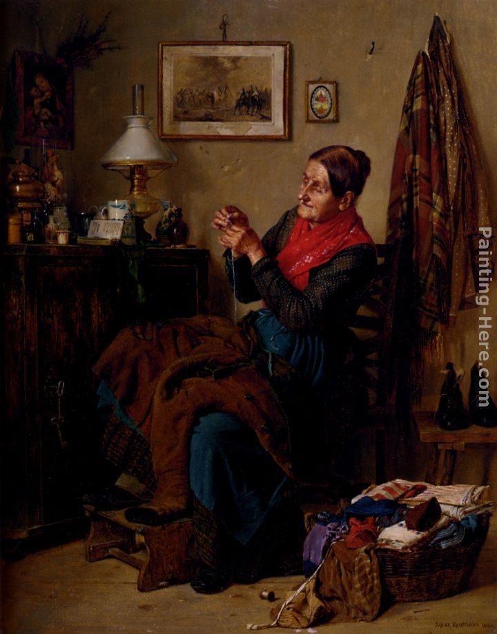 Isidor Kaufmann Das Einfadein Der Nadel